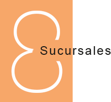 8 sucursales